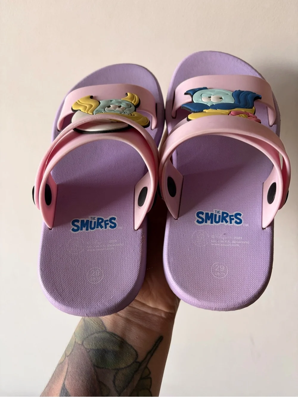 Girls' Pink Smurfette-Style Slide Sandals - Comfortable Kids Slides
